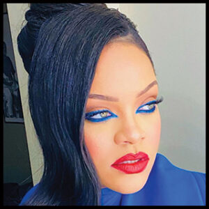Rihanna’s Electrifying Blue Eye Makeup Look